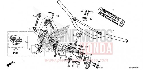TUYAU DE GUIDON/PONT SUPERIEUR CRF450LK de 2019